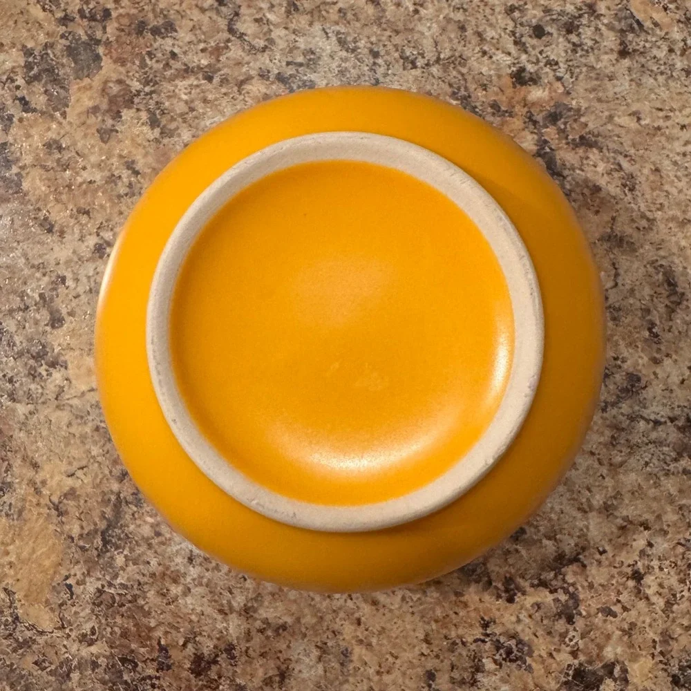 Yellow Botanical Spring Serving Bowl‎ Cottagecore Kitchen Decor 6in Ceramic